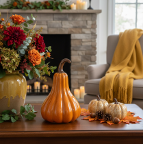 Prodotto Zucca in ceramica, decorazione autunnale da tavolo, 26 cm