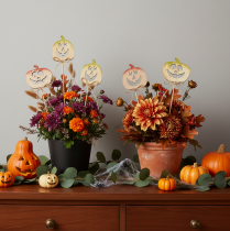 Prodotto Zucca decorativa con viso, decorazione di Halloween, 31 cm, 12 pezzi