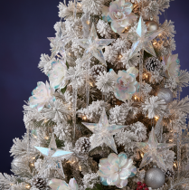 Prodotto Stelle decorative in acrilico trasparente iridescente, decorazioni per albero di Natale, 9 cm, 6 pezzi