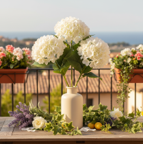 Prodotto Ortensia artificiale a stelo lungo, fiore artificiale da 60 cm