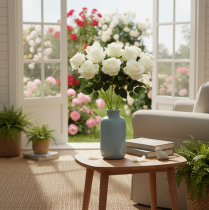 Prodotto Rose artificiali a stelo lungo, per vaso, 62 cm, 12 pezzi