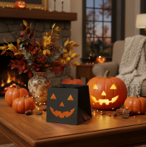 Prodotto Fioriera a forma di zucca in carta, decorazione di Halloween, 10 cm, 6 pezzi