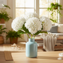 Prodotto Fiore di ortensia artificiale con stelo lungo per decorazione, 48 cm