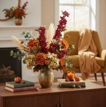 Prodotto Ramo artificiale con bacche e foglie rosse, 96 cm