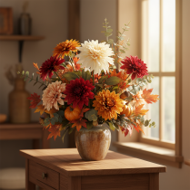 Prodotto Fiore di dalia artificiale per vaso, 68 cm