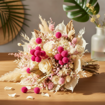 Prodotto Mazzi di fiori secchi di Craspedia per composizioni floreali, 55 cm, 20 pezzi