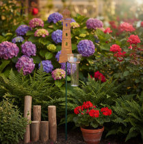 Prodotto Pluviometro effetto faro ruggine – Pluviometro decorativo per giardino e recinzione, 41 cm, effetto ruggine