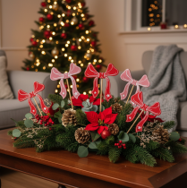 Prodotto Fiocchi decorativi a forma di fiore, 32 cm, 12 pezzi