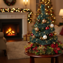 Prodotto Ghirlanda natalizia di tinsel con 60 LED e timer, per esterni, 3 m