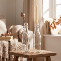Prodotto Portacandele in vetro portabottiglie decorativo H27cm 2 pezzi