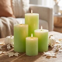 Prodotto Candele a colonna tinta unita verde lime varie misure