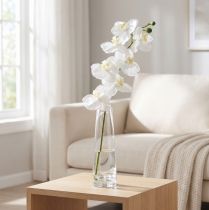 Prodotto Orchidea artificiale fiore artificiale bianco Ø6,5-8 cm 77 cm