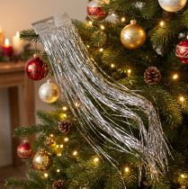 Prodotto Orpello per albero di Natale Colore argento 50×40 cm 2pz