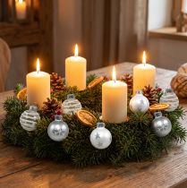 Prodotto Mini palline di Natale bianche, argento vero vetro Ø3cm 9 pz