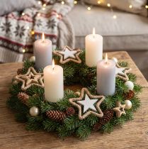 Prodotto Decorazione dell'Avvento Stella natalizia in iuta 14,5cm 8pz