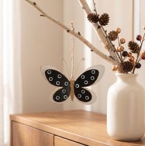 Prodotto Decorazione da parete Farfalla Deco Nero Bianco Oro Metallo 15cm