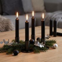 Prodotto Candele coniche corte piccole candele nere 110mm Ø21mm Mazzo da 6 pezzi