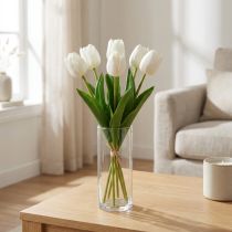 Prodotto Decorazione Tulipani Bianchi Real Touch Fiori Artificiali Primavera 49 cm 5 pz