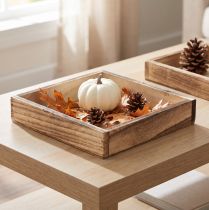 Prodotto Vassoio in legno, design rustico, perfetto per decorare la casa o l'ufficio, 15 cm, 4 pezzi