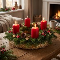 Prodotto Ghirlanda in paglia naturale da 35 cm, base per ghirlande decorative, corona dell'Avvento e decorazione per tutto l'anno, set da 10