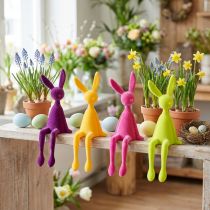 Prodotto Coniglietti pasquali da mensola, decorati con fiocchi colorati, 28 cm, 4 pezzi