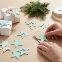 Prodotto Stelle decorative per artigianato Gommapiuma autoadesiva menta 4cm 36 pezzi