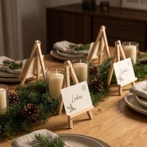 Prodotto Mini porta carte da cavalletto in legno naturale 11x19 cm 6 pz