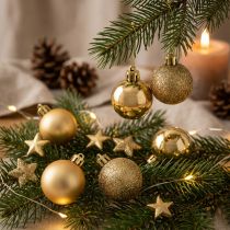 Prodotto Mini pallina di Natale oro Ø3cm 14 pz