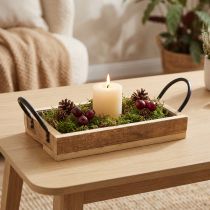 Prodotto Vassoio in legno con manici vassoio decorativo nero naturale 30×17×5 cm