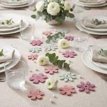 Prodotto Decorazione da tavolo sparsa fiori legno bianco rosa viola 3,5 cm 36 pezzi