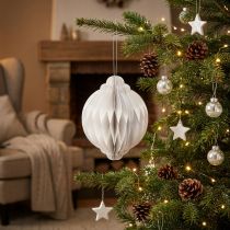 Prodotto Palla a nido d'ape Palla di Natale carta bianca FSC Ø15cm H20cm