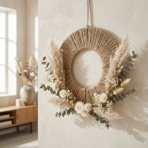 Prodotto Anello decorativo con spago di iuta per decorazioni boho e design creativo