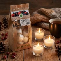 Prodotto Candele profumate, tea light bacche rosse, tea light profumate, candele di cera Ø3,8 cm H2,3 cm bianco 18 pezzi