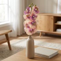 Prodotto Orchidea Phalaenopsis artificiale 7 fiori viola crema 73 cm