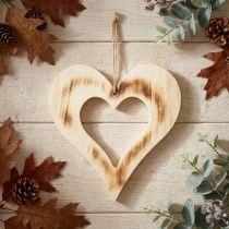 Prodotto Cuore decorativo Cuore decorativo in legno a cuore bruciato naturale 25x25cm