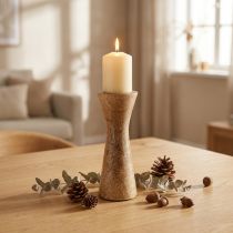 Prodotto Candeliere Portacandele Moderno Legno Naturale Ø6cm H16cm