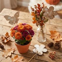Prodotto Spina fiore farfalla in legno fiori decorativi 9 cm 12 pz