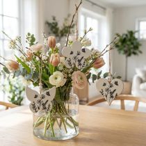 Prodotto Appendiabiti decorativo cuore fiore farfalla bianco naturale 9 cm 3 pezzi