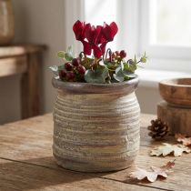 Prodotto Vaso decorativo in ceramica vaso decorativo grigio marrone metallizzato 14×14 cm