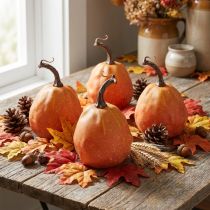 Prodotto Zucca decorativa per decorazione giallo arancio Ø9cm 4 pz