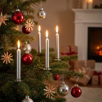 Prodotto Candele per albero Candele per albero di Natale argento 13x105mm 20 pz