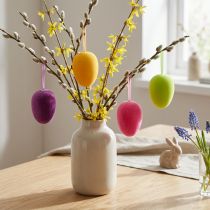 Prodotto Uova di Pasqua da appendere Verde Giallo Rosa Bacche 11cm 4 pezzi
