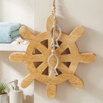 Prodotto Decorazione in legno volante Pesce naturale Argento Appeso Ø21,5cm