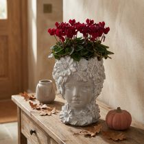 Prodotto Busto in pietra fusa scultura donna fioriera antica H21,5cm
