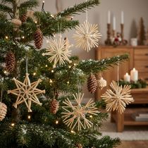 Prodotto Stelle di paglia natalizie Decorazioni per l'albero di Natale 8cm 12 pezzi