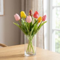 Prodotto Tulipani artificiali, decorazione primaverile rustica per qualsiasi vaso da tavolo, 30 cm, 7 pezzi