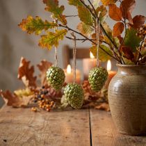 Prodotto Ciondoli a forma di pigna, decorazioni autunnali da appendere, 5 cm, 3 pezzi