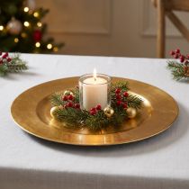 Prodotto Piatto in plastica Ø33cm oro con effetto foglia oro