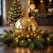 Prodotto Palla di Natale in plastica grande oro Ø25cm