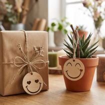 Prodotto Ciondolo in legno Emoticon Emoticon® Ø4cm naturale 24 pz